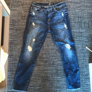 7 for all mankind high waisted ankle skinny jeans